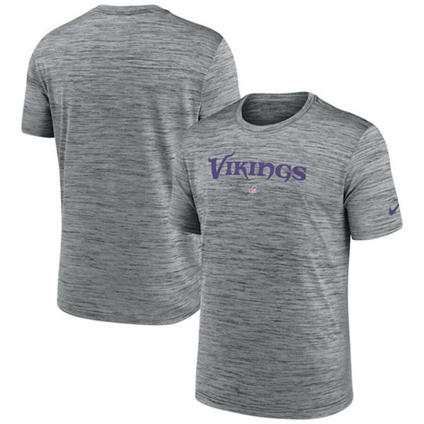 Men's Minnesota Vikings Gray Velocity Performance T-Shirt - Click Image to Close